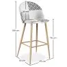 Tabouret Tapissé Patchwork - Style Scandinave - Noir et Blanc - Evelyne image 7