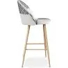 Tabouret Tapissé Patchwork - Style Scandinave - Noir et Blanc - Evelyne image 7