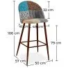 Tabouret Rembourré en Patchwork - Style Scandinave - Patty image 7
