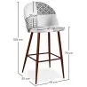 Tabouret Tapissé Patchwork - Style Scandinave - Noir et Blanc - Evelyne image 7