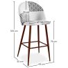 Tabouret Tapissé Patchwork - Style Scandinave - Noir et Blanc - Evelyne image 7