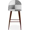 Tabouret Tapissé Patchwork - Style Scandinave - Noir et Blanc - Evelyne image 7