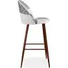 Tabouret Tapissé Patchwork - Style Scandinave - Noir et Blanc - Evelyne image 7