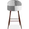 Tabouret Tapissé Patchwork - Style Scandinave - Noir et Blanc - Evelyne image 7