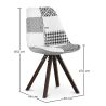 Chaise de salle à manger - Tapissée en Patchwork - Noir et Blanc - Denisse image 7