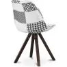 Chaise de salle à manger - Tapissée en Patchwork - Noir et Blanc - Denisse image 7