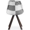 Chaise de salle à manger - Tapissée en Patchwork - Noir et Blanc - Denisse image 7