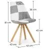 Chaise de salle à manger - tapissée en patchwork noir et blanc - Denisse image 7