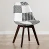 Chaise de salle à manger - tapissée en patchwork noir et blanc - Nouvelle édition - Sam image 7