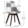 Chaise de salle à manger - tapissée en patchwork noir et blanc - Nouvelle édition - Sam image 7