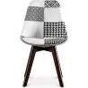Chaise de salle à manger - tapissée en patchwork noir et blanc - Nouvelle édition - Sam image 7