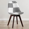Chaise de salle à manger - tapissée en patchwork noir et blanc - Nouvelle édition - Sam image 7