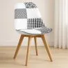 Chaise de salle à manger - Tapisserie patchwork noir et blanc - Nouvelle édition - Sam image 7