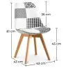 Chaise de salle à manger - Tapisserie patchwork noir et blanc - Nouvelle édition - Sam image 7