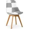 Chaise de salle à manger - Tapisserie patchwork noir et blanc - Nouvelle édition - Sam image 7