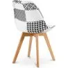 Chaise de salle à manger - Tapisserie patchwork noir et blanc - Nouvelle édition - Sam image 7