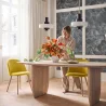 Chaise de salle à manger - Tapissée de velours - Style scandinave - Evelyne image 7