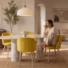 Chaise de salle à manger - Tapissée de velours - Style scandinave - Evelyne image 7