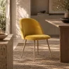 Chaise de salle à manger - Tapissée de velours - Style scandinave - Evelyne image 7