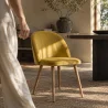 Chaise de salle à manger - Tapissée de velours - Style scandinave - Evelyne image 7