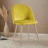 Chaise de salle à manger - Tapissée de velours - Style scandinave - Evelyne image 7