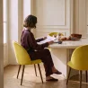 Chaise de salle à manger - Tapissée de velours - Design scandinave - Evelyne image 7