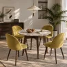Chaise de salle à manger - Tapissée de velours - Design scandinave - Evelyne image 7