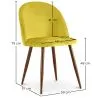 Chaise de salle à manger - Tapissée de velours - Design scandinave - Evelyne image 7