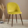 Chaise de salle à manger - Tapissée de velours - Design scandinave - Evelyne image 7