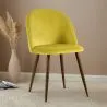 Chaise de salle à manger - Tapissée de velours - Design scandinave - Evelyne image 7