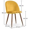 Chaise de salle à manger - Tapissée de velours - Design scandinave - Evelyne image 7
