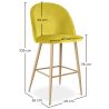 Tabouret tapissé en velours - Design scandinave - Evelyne image 7