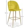 Tabouret tapissé en velours - Design scandinave - Evelyne image 7
