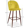 Tabouret tapissé en velours - Design scandinave - Evelyne image 7