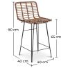 Tabouret de bar en osier - Boho Bali Design -65cm - Catori image 7