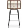 Tabouret de bar en osier - Boho Bali Design -65cm - Catori image 7