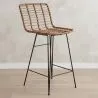 Tabouret de bar en rotin avec dossier - Boho Bali Design - 75cm - Catori image 7