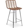Tabouret de bar en rotin avec dossier - Boho Bali Design - 75cm - Catori image 7