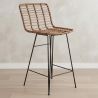 Tabouret de bar en rotin avec dossier - Boho Bali Design - 75cm - Catori image 7