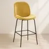 Tabouret en velours avec dossier - Design rétro - Elias image 7