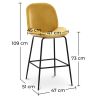 Tabouret en velours avec dossier - Design rétro - Elias image 7