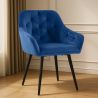 Chaise de salle à manger avec accoudoirs - tapissée de velours - Alene image 7