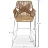 Tabouret Design Boho Bali en Rotin - 75cm - Tale image 7