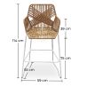 Tabouret Design Boho Bali en Rotin - 75cm - Tale image 7