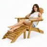 Chaise de terrasse avec repose-pieds - Chaise de jardin en bois - Adirondack image 7