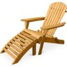 Chaise de terrasse avec repose-pieds - Chaise de jardin en bois - Alana image 7