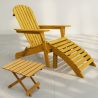 Pack Chaise d'extérieur avec pouf et table d'extérieur et de jardin - Bois - Alana image 7