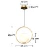 Lampe de plafond à globe - Lampe suspendue dorée - Glum image 7