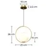 Lampe de plafond à globe - Lampe suspendue dorée - Glum image 7