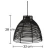 Lampe de plafond en rotin noir - Lampe suspendue de stile Boho Bali - Gian image 7